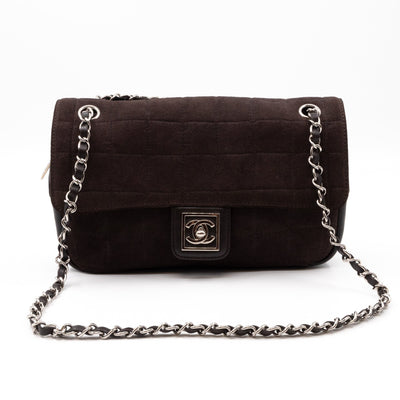 Sport Ligne Flap Bag Brown Suede Leather