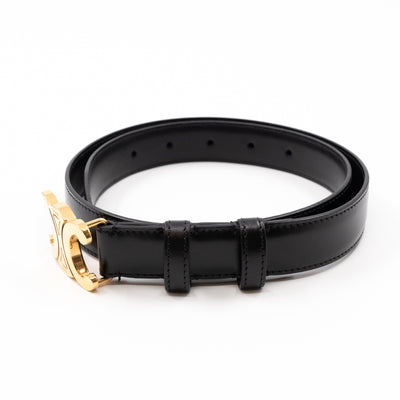 Triomphe Black Leather Belt 75 cm