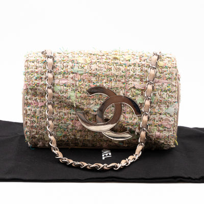 Small Diagonal Flap CC Shoulder Bag Tweed