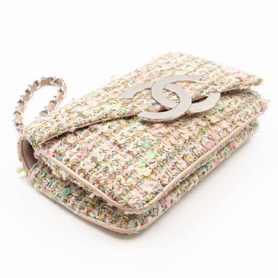 Small Diagonal Flap CC Shoulder Bag Tweed