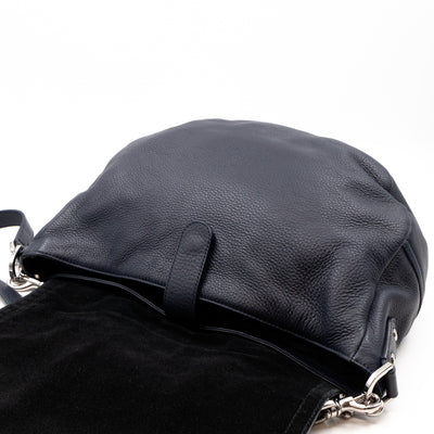 Effie Satchel Navy Blue Leather