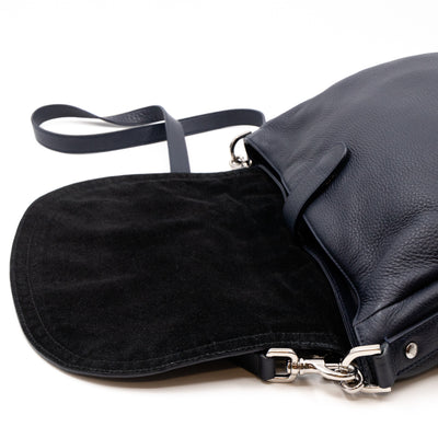 Effie Satchel Navy Blue Leather