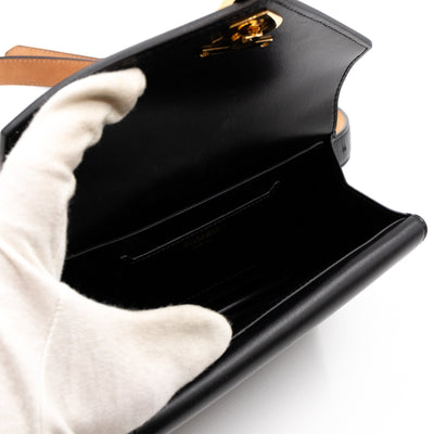 TB Envelope Belt Bag Quilted Black Leather