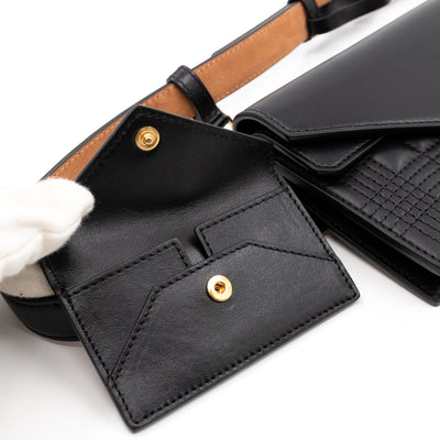 TB Envelope Belt Bag Quilted Black Leather