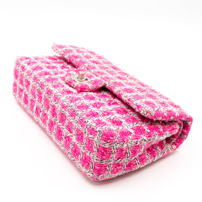 Classic Double Flap Bag Medium Tweed Pink