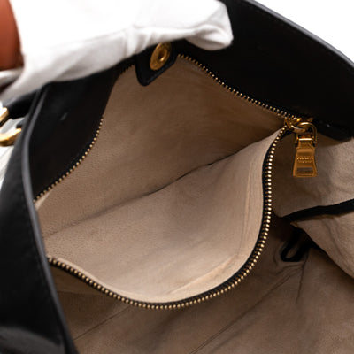 Large Shopping Tote Black Leather