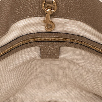 Soho Tassel Chain Tote Metallic Champagne Leather