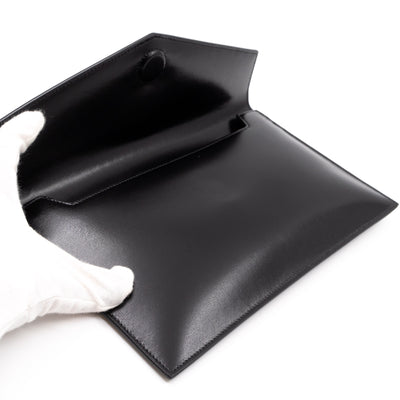 Uptown Pouch Black Smooth Leather