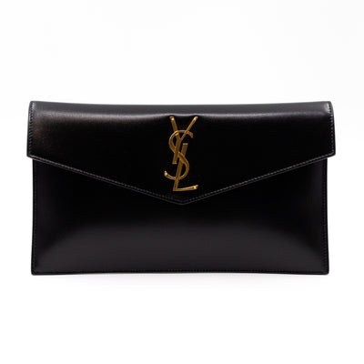 Uptown Pouch Black Smooth Leather