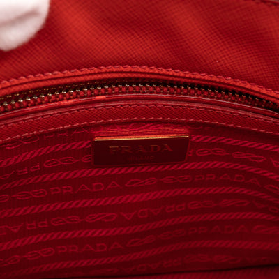Galleria Small Double Zip Fiery Red Saffiano