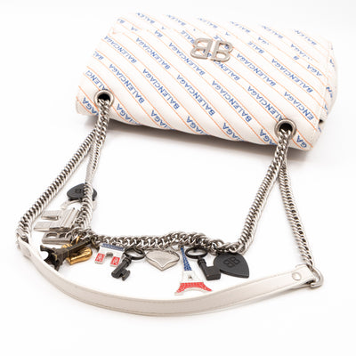 BB Round Charm Bag White Leather