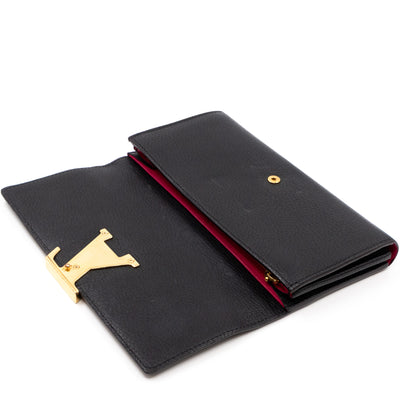 Capucines Wallet Black Leather