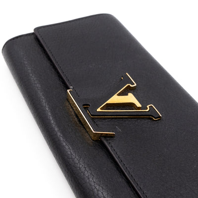 Capucines Wallet Black Leather