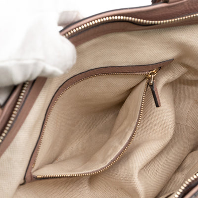 Soho Two Way Shoulder Bag Rose Beige Leather