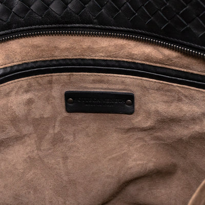 Large City Messenger Intrecciato Black Leather