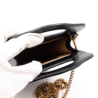 GG Marmont Top Handle Mini Bag Black Leather