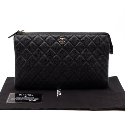 Medium Classic Zip Pouch Black Caviar