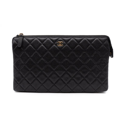 Medium Classic Zip Pouch Black Caviar