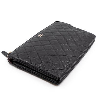 Medium Classic Zip Pouch Black Caviar