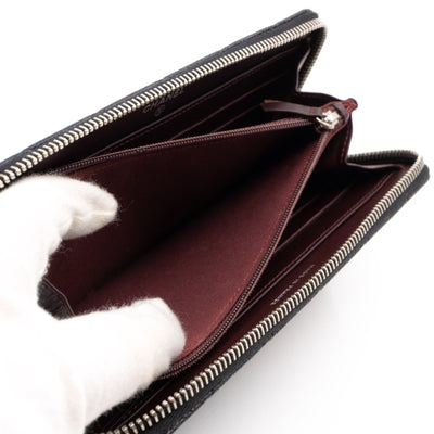 Zip Around Wallet Black Caviar Leather