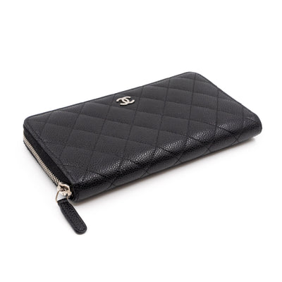 Zip Around Wallet Black Caviar Leather