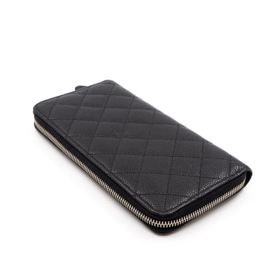 Zip Around Wallet Black Caviar Leather