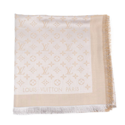 Monogram Shine Shawl Greige Gold