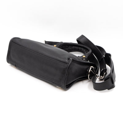 Mini City Metal Plate Black Leather
