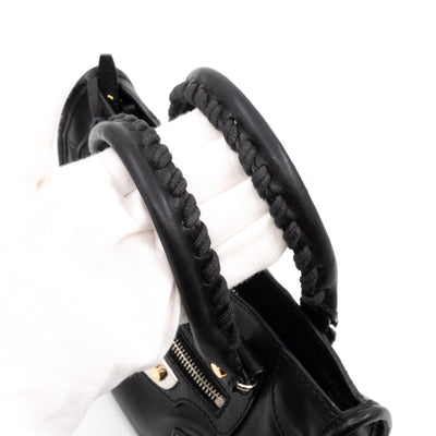 Mini City Metal Plate Black Leather