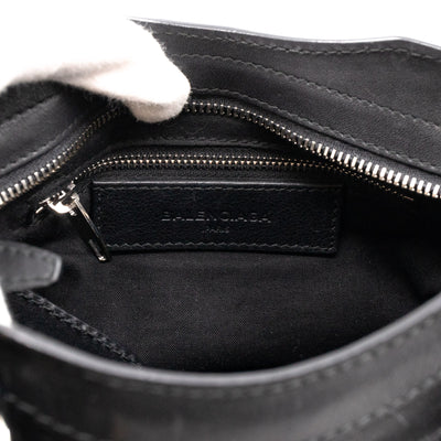 Mini City Metal Plate Black Leather
