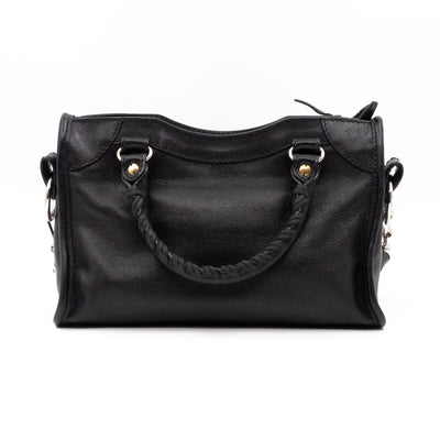 Mini City Metal Plate Black Leather