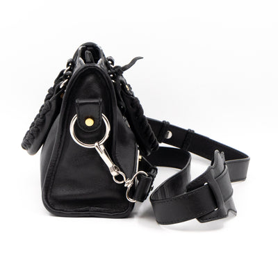Mini City Metal Plate Black Leather
