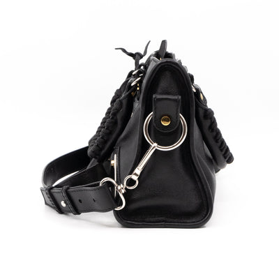 Mini City Metal Plate Black Leather