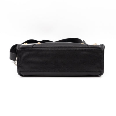 Mini City Metal Plate Black Leather