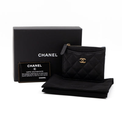 Zipped Card Holder Black Caviar