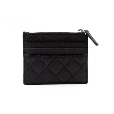 Zipped Card Holder Black Caviar