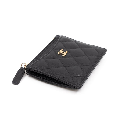 Zipped Card Holder Black Caviar