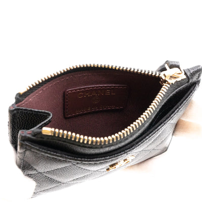 Zipped Card Holder Black Caviar