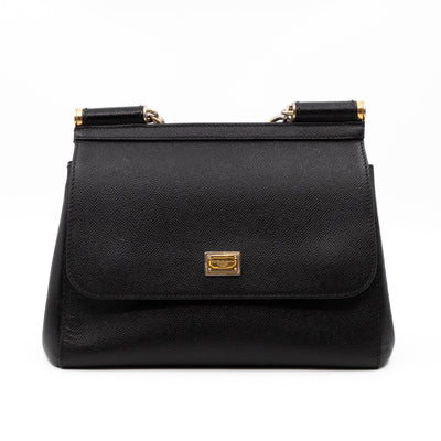Sicily Medium Dauphine Leather Black