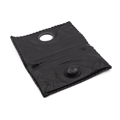Twist Lock Clutch Intrecciato Black Leather