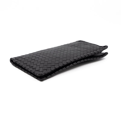 Twist Lock Clutch Intrecciato Black Leather