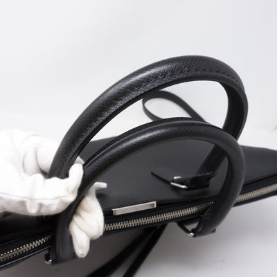 Anton Soft Briefcase Black Taiga Leather