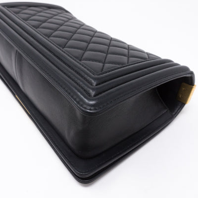 Boy Medium Black Lambskin Gold