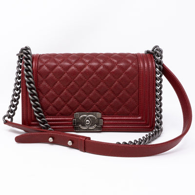 Boy Medium Dark Red Caviar Ruthenium