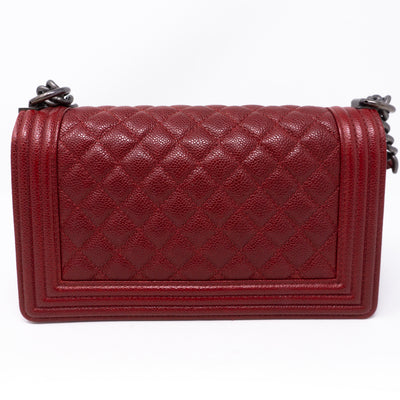 Boy Medium Dark Red Caviar Ruthenium