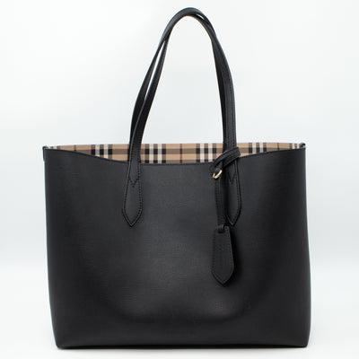 Medium Reversible Tote Haymarket Check & Black