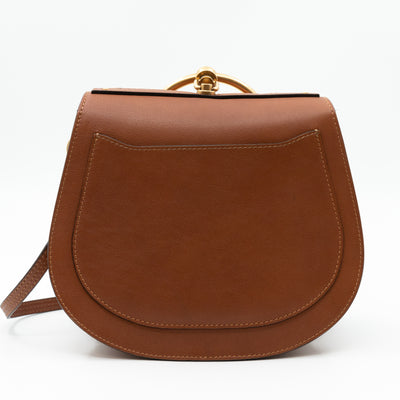 Medium Nile Bracelet Bag Brown Leather