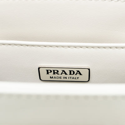Small Crossbody Tote White Brushed Leather