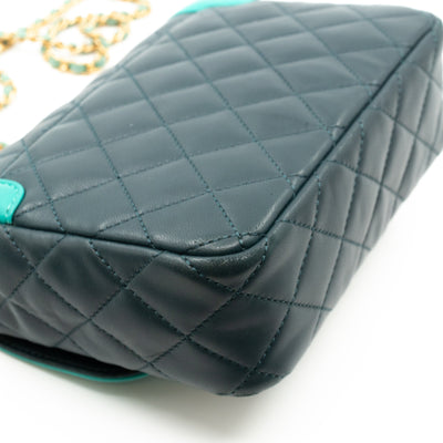 Small Single Flap Bag Blue Leather