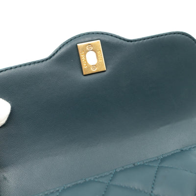 Small Single Flap Bag Blue Leather